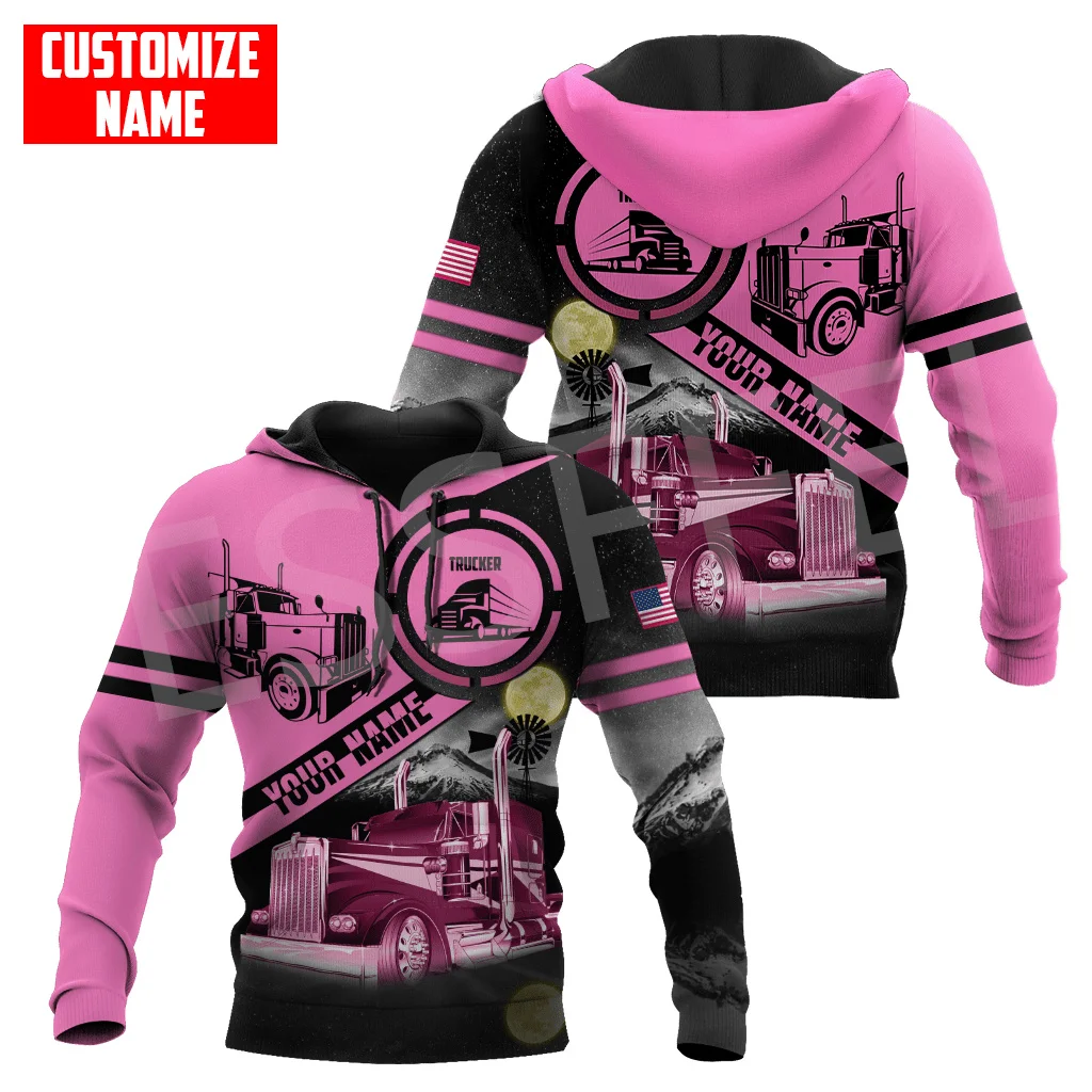 Newest Custom Name Truck Operator Cosplay Trucker Driver Worker Tattoo Pullover 3DPrint Harajuku Casual Funny Jacket Hoodies X18