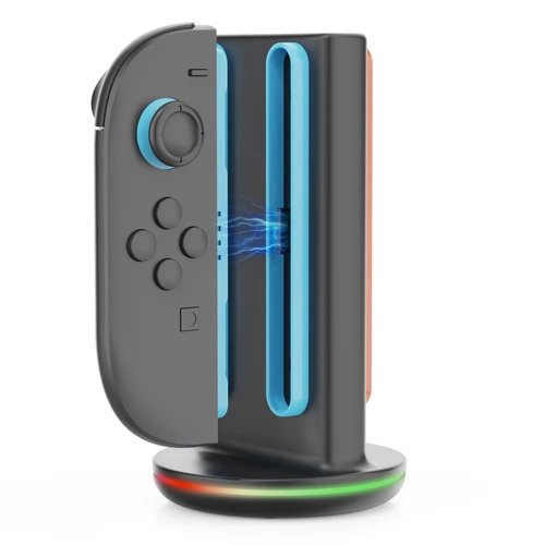 Imagen 1 del producto Base de carga IPEGA PG-SW2051 para Switch 2 Gamepad con carga rápida de 4 ranuras, alimentación tipo C y 9 modos de luz RGB, LED de estado en tiempo Real