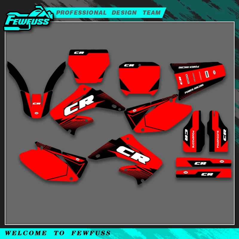 

Fewfuss для HONDA CR125 CR250 CR125 CR 250 2002-2012 графические наклейки наборы наклеек мотоциклетный фон индивидуальный номер имя