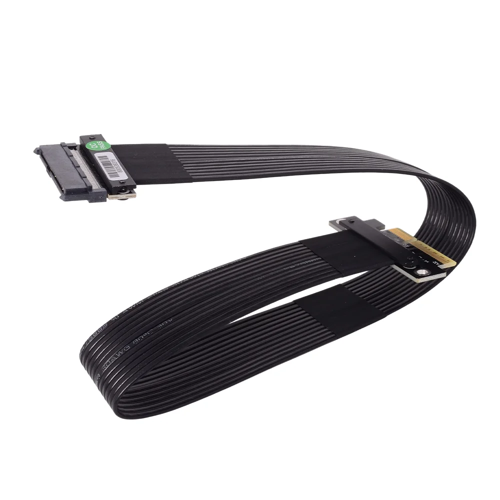 U2 إلى PCIe 4.0X4 SFF-8639 NVMe تمديد كابل واجهة محرك الحالة الصلبة الناهض محول البيانات Gen4 64Gbps مخصص 5-100 سنتيمتر #6