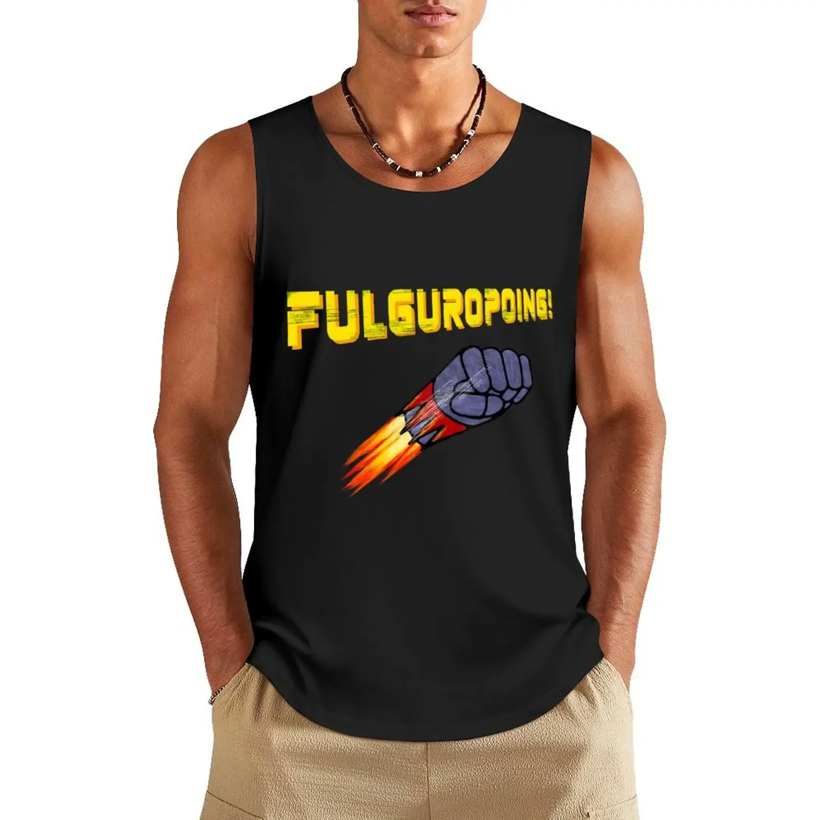 Fulguropoing! - Goldorak Tank Top Vest for boy Working vest Japanese t-shirt Sleeveless men