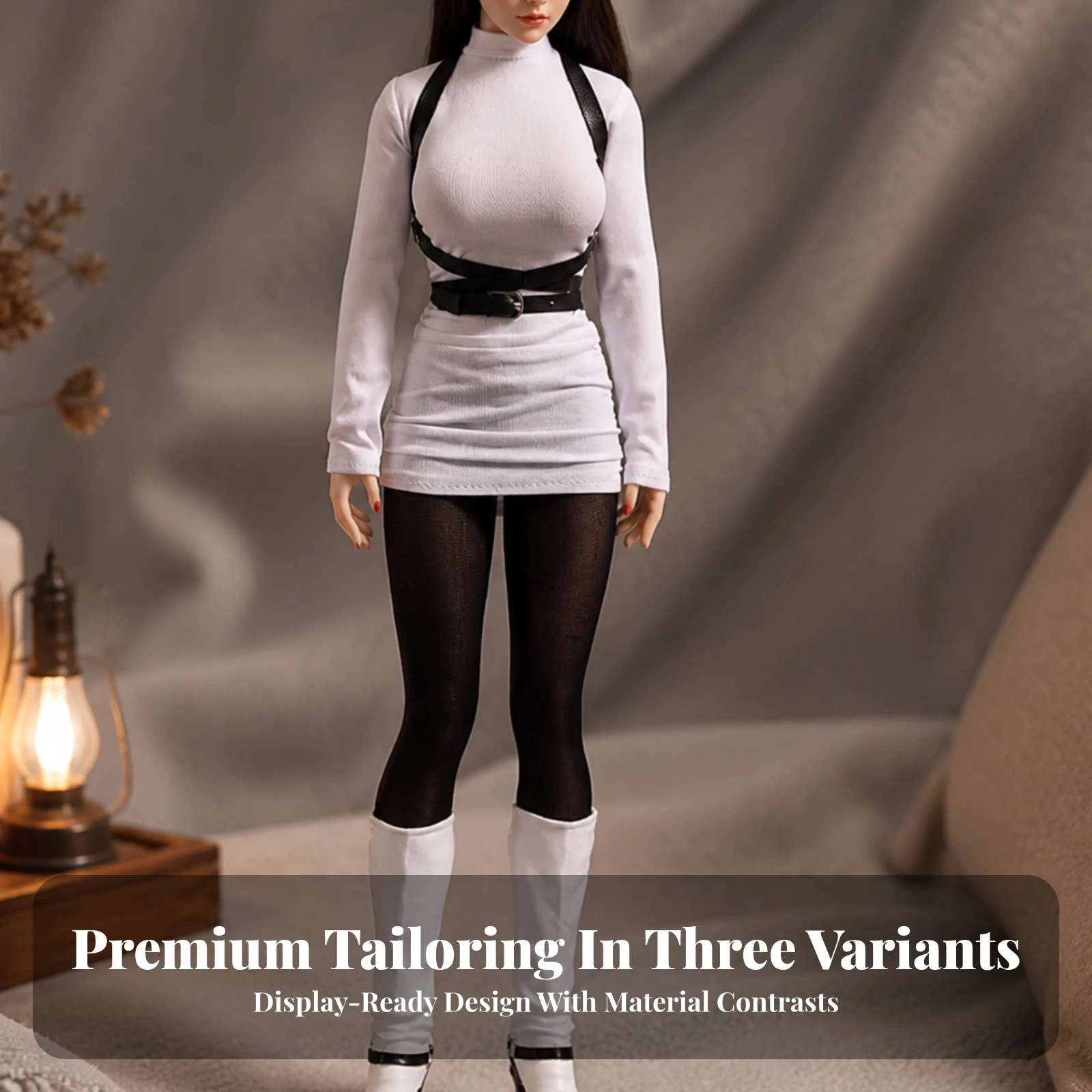 Doll Outfit Form-Fitting High Neck Doll Dress Apparel Sleek for Customizers, Photo Setups, Display Cases