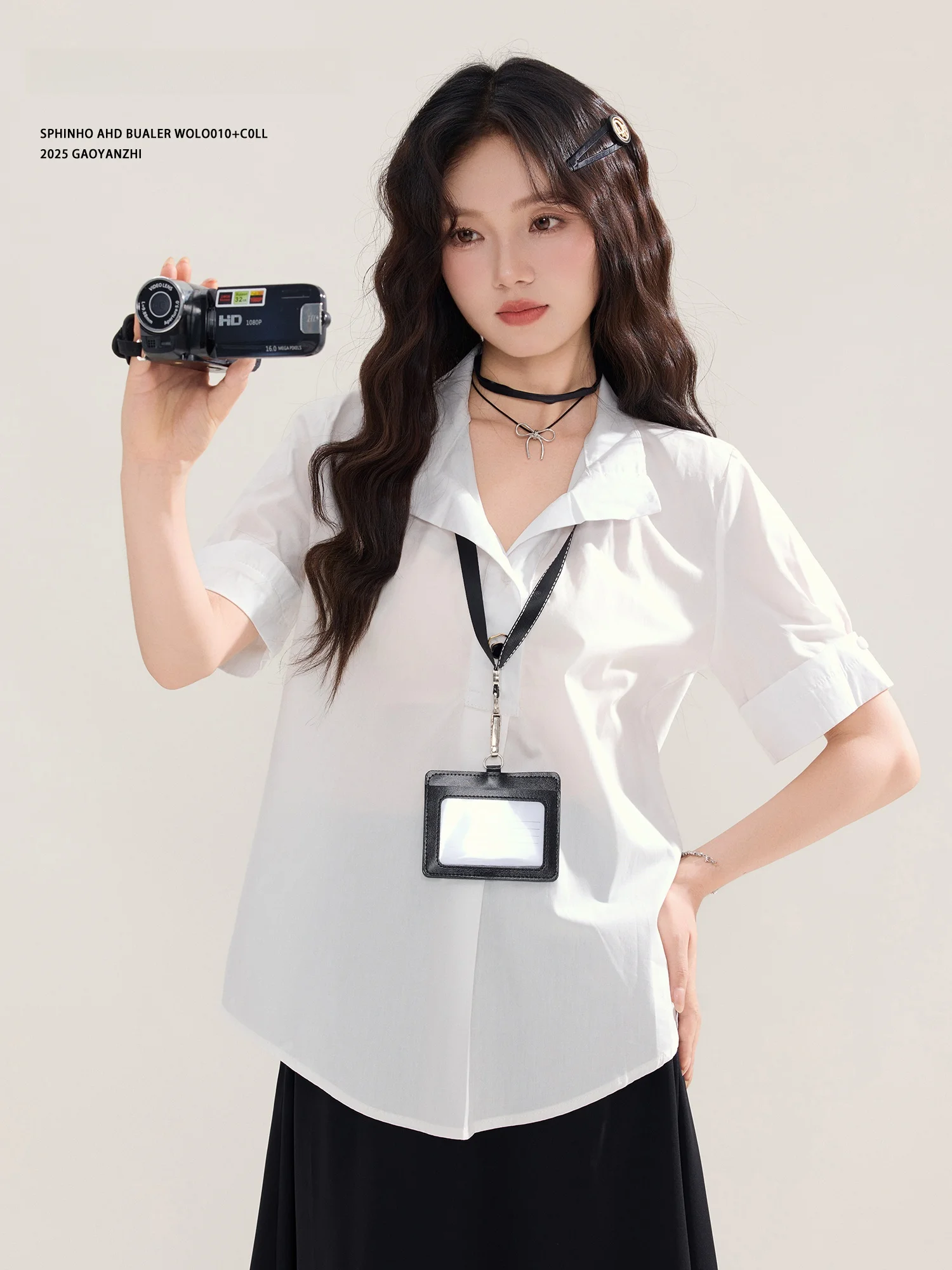 

Новый летний женский топ из высококачественного шелка, однотонный, для деловых встреч и интервью, белый