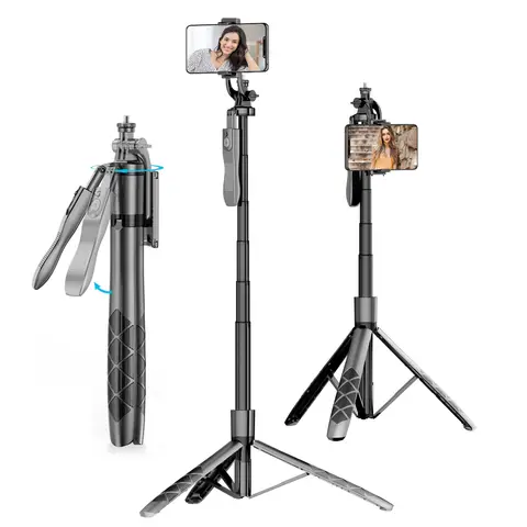 L16 1575mm 접이식 촬영 라이브 무선 블루투스 삼각대 Selfie 스틱 안정기 핸드폰 용 모노 포드 홀더