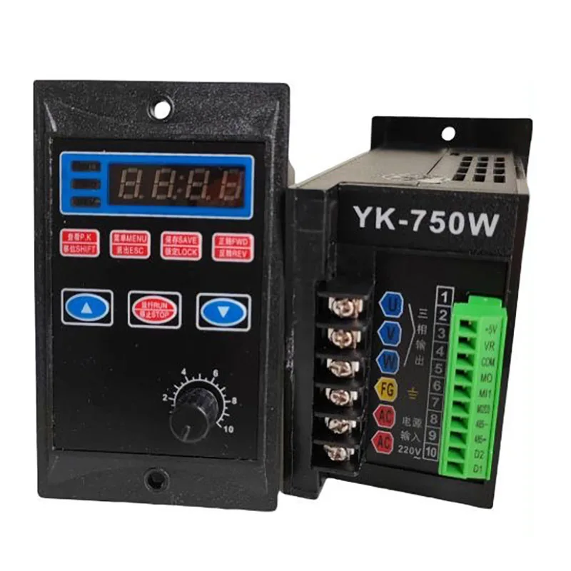 Small Simple Motor Speed Regulator 220V Single-Phase Input Three-Phase Output T13 Inverter Frequency Converter YK-750w