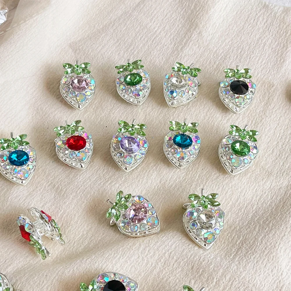 

Сердечный дизайн 20 шт. 23*34 мм фурнитура и компоненты для ювелирных изделий/бусины «сделай сам»/эффект страз/ручная работа/форма клубники/сплав # 18963