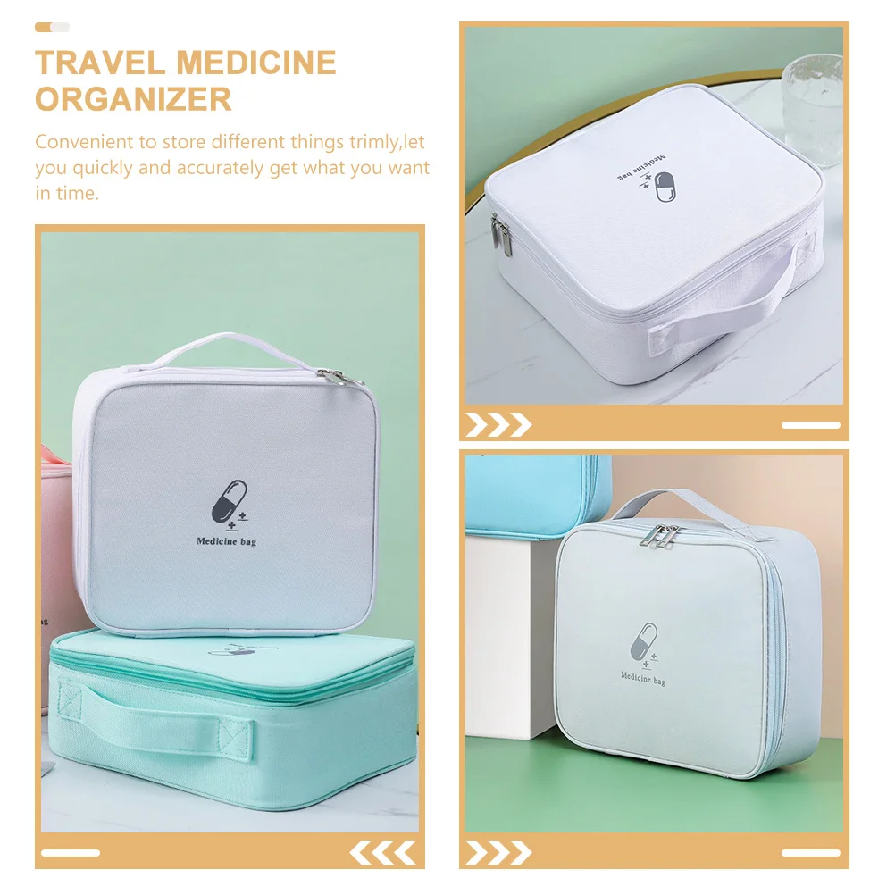 

First Aid Kit Compact Medicine Bag Travel Holder Camping Pouch Medical for Oxford Cloth Storage Container