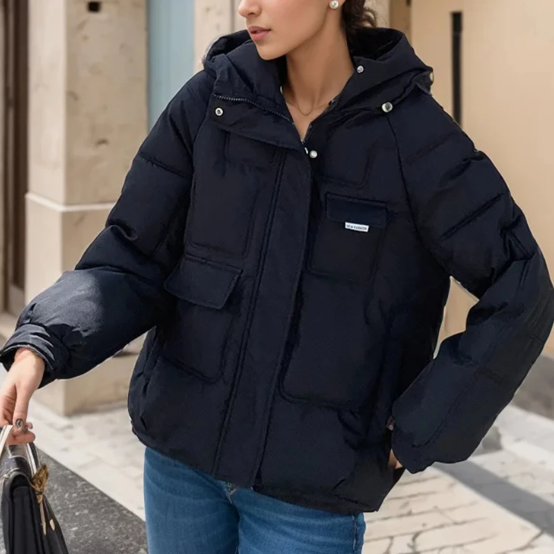 Hooded Down Cotton Jacket for Women, Winter New Design, Thickened Jacket