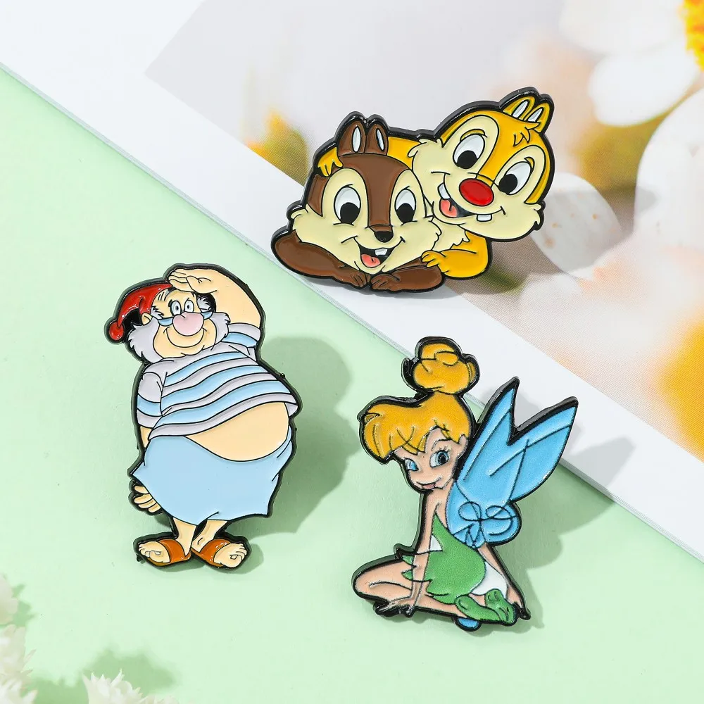 1 ensemble d'élfes féeriques Peter Pan ‌ ‌   Broches en émail pour femmes, vêtements, sac à dos, Badges à revers, bijoux à la mode, accessoires, cadeaux