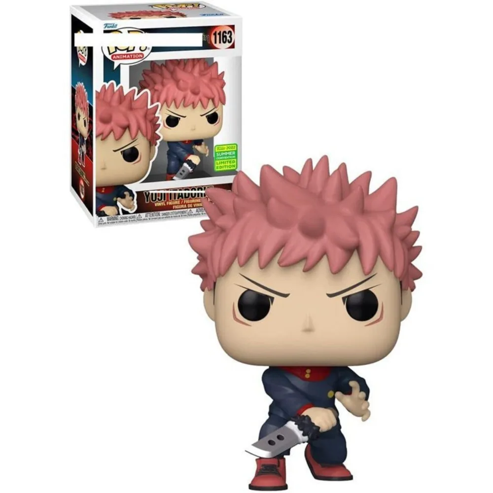 Funko pop jujutsu kaisen itadori yuji brinquedos de ação figuras anime genuíno q-versão legal modelo periféricos ornamento presente das crianças