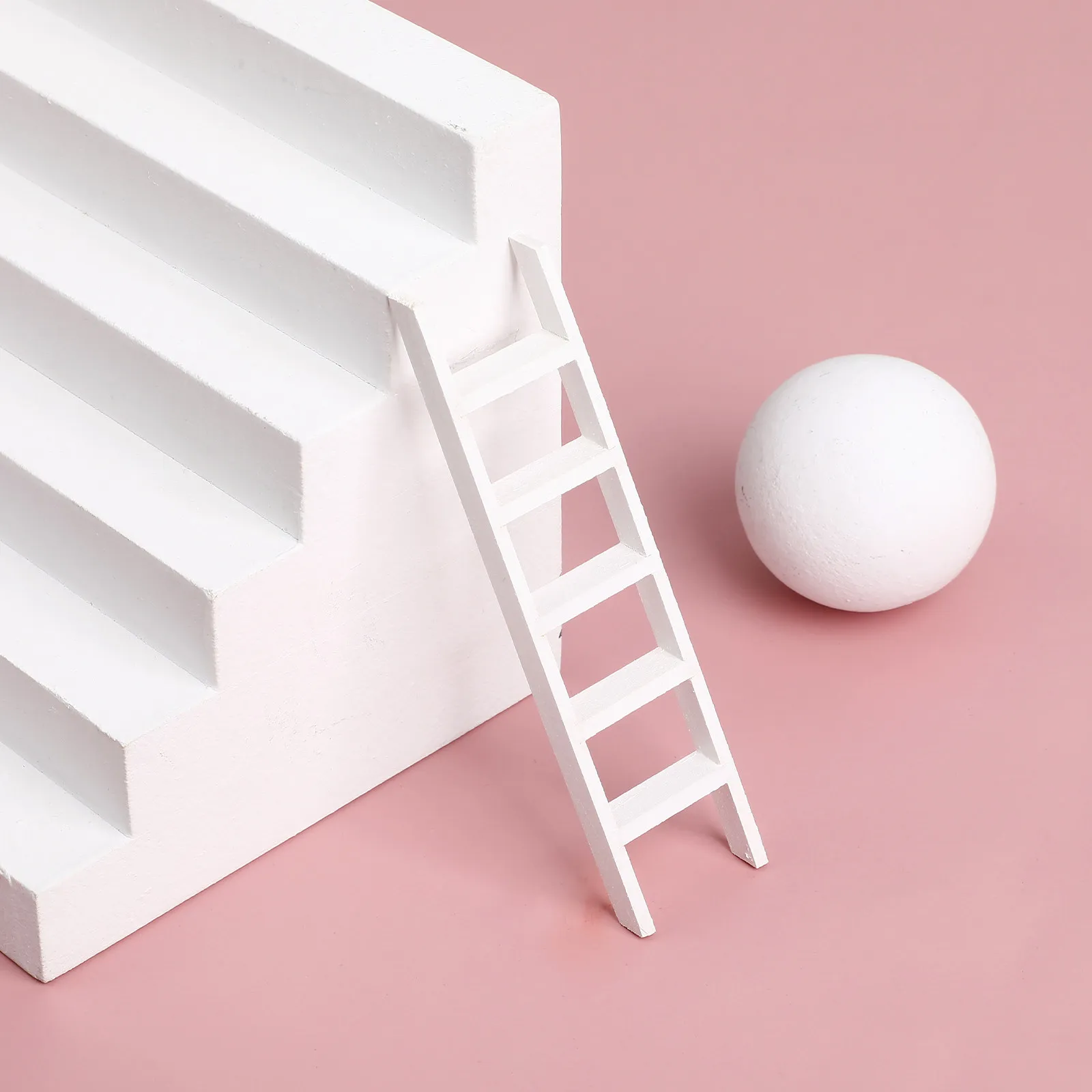 

1Pcs Mini House Ladder Solid Wood Staircase for 1:12 Scale Dollhouse Interior Decorative Wooden Miniature Ladder DIY Craft