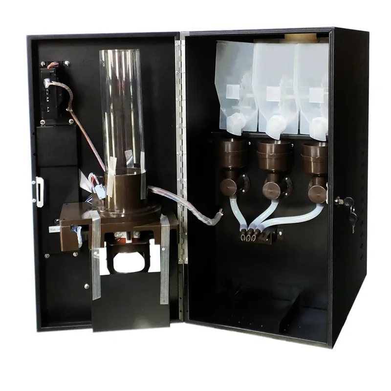 Coin Operate Three Flavors Drink Dispenser Machine Chocolate Milk Powder Tea Coffee Maker Hot Beverage Vending Machine