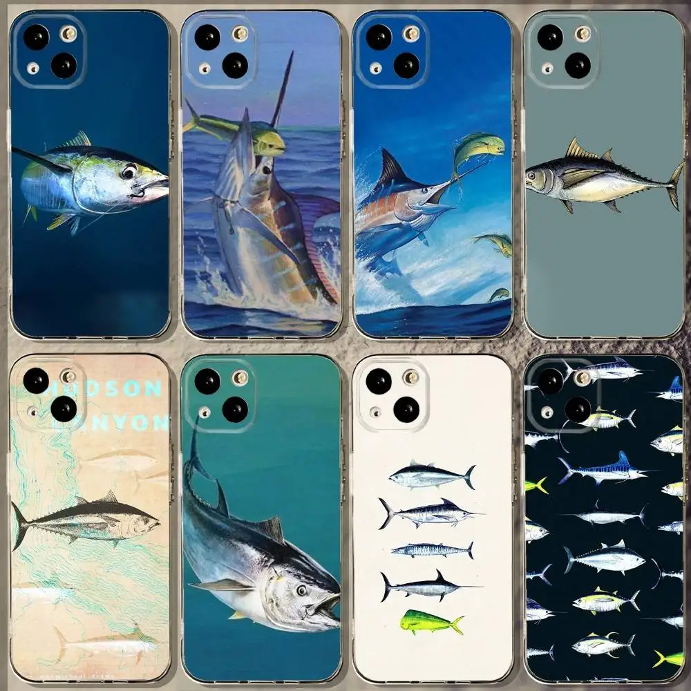 

Bluefin Tuna Phone Case For iPhone 16,15,14,13,12,11 Plus,Pro,Max,XR,XS,X,7,8 Plus,SE,Mini Soft Transparent Cover