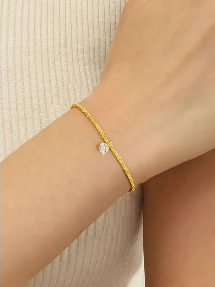 

DWJ 0.5 Carat Brilliant Round Moissanite Diamond Bracelet For Women 925 Sterling Silver Engagement Wedding Luxury Fine Jewelry