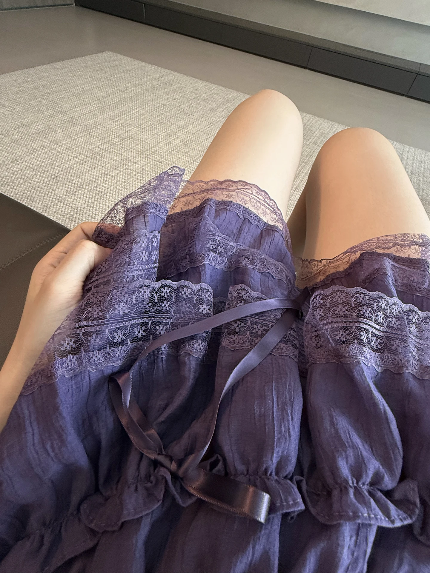 

Юбка Miss Change Dr Ballet Cus-Dyed Rose Purple Pure Desire с кружевными вставками и пышным эффектом, с завышенной талией, А-силуэт
