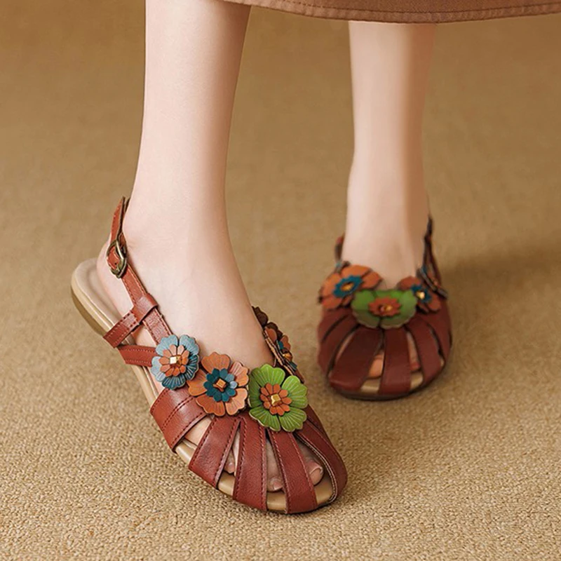 

Flower Sandals Women Flats Shoes Casual Summer Slippers 2026 New Beach Dress Shoes Walking Sport Slingback Flip Flops Sandalias