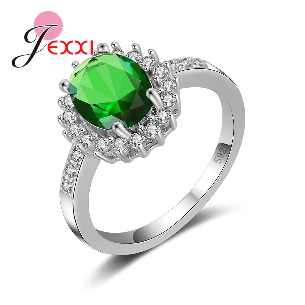 925 Sterling Silver Wedding Rings For Female Big Sales PromotionRound Geometry Zirconia Christmas Valentine's Day Gifts