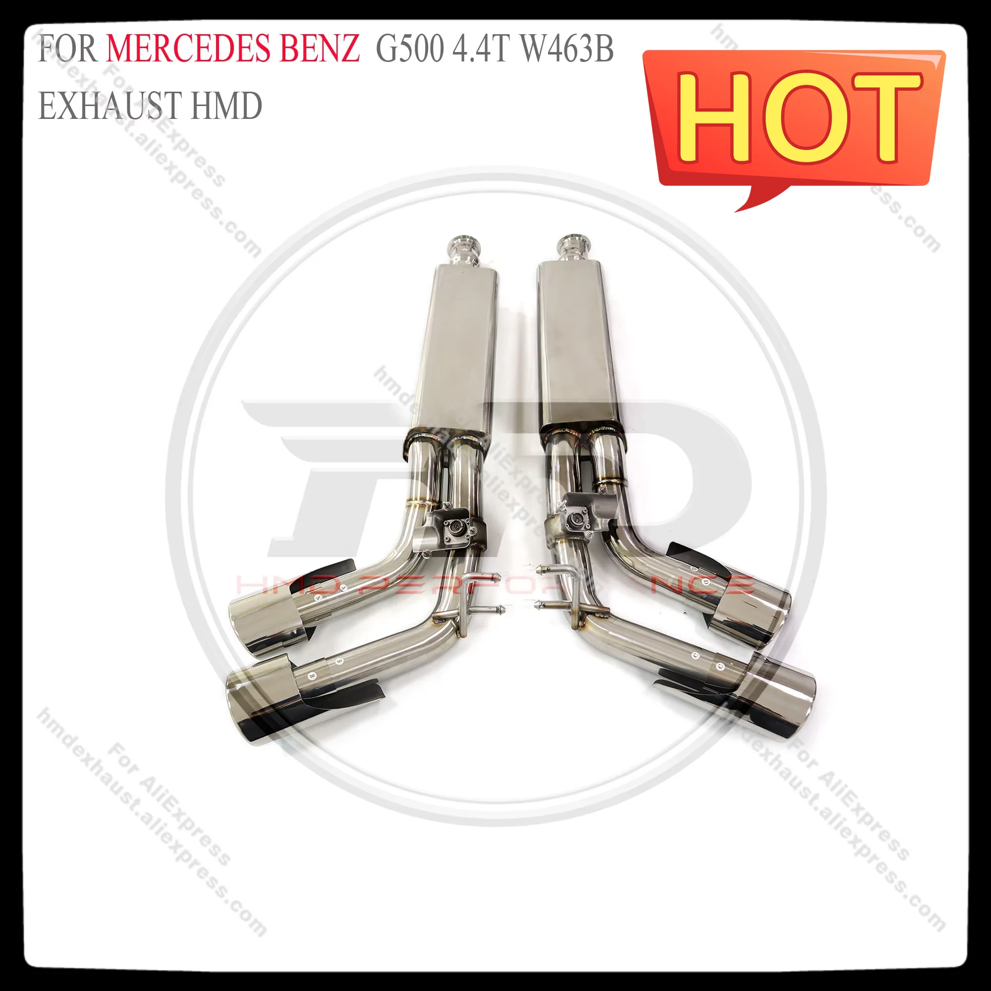 HMD Exhaust System High Flow Performance Catback for Mercedes-BENZ  G500 4.4T W463B Car Accessories with Valve and Tips