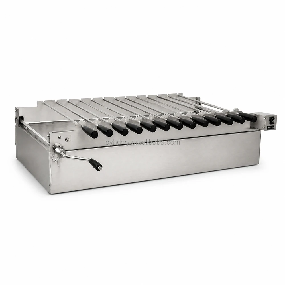 Cyprus Grill Chain Drive Counter Top Built-In Stainless Steel Cypriot Souvla Foukou Chain Rotisserie BBQ Grill