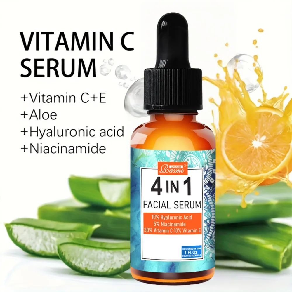 Essência Facial de Vitamina C que levanta, firma, clareia linhas finas, essência anti-envelhecimento, clareia, ilumina e nutre a pele.