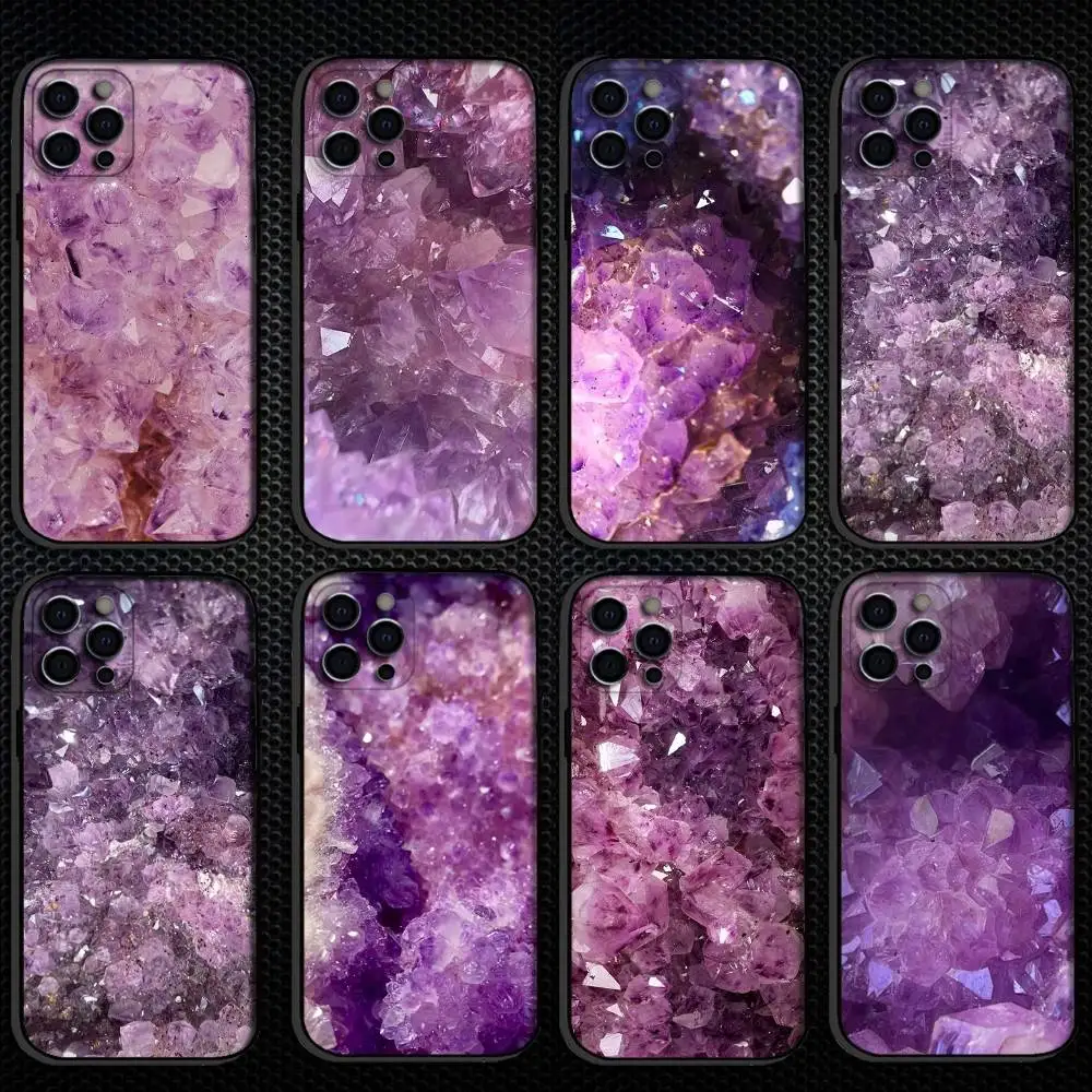 

Geode_slice amethyst_purple matte Phone Case For iPhone 16,15,14,13,12,11 Plus,Pro Max, Others Soft Black Cover
