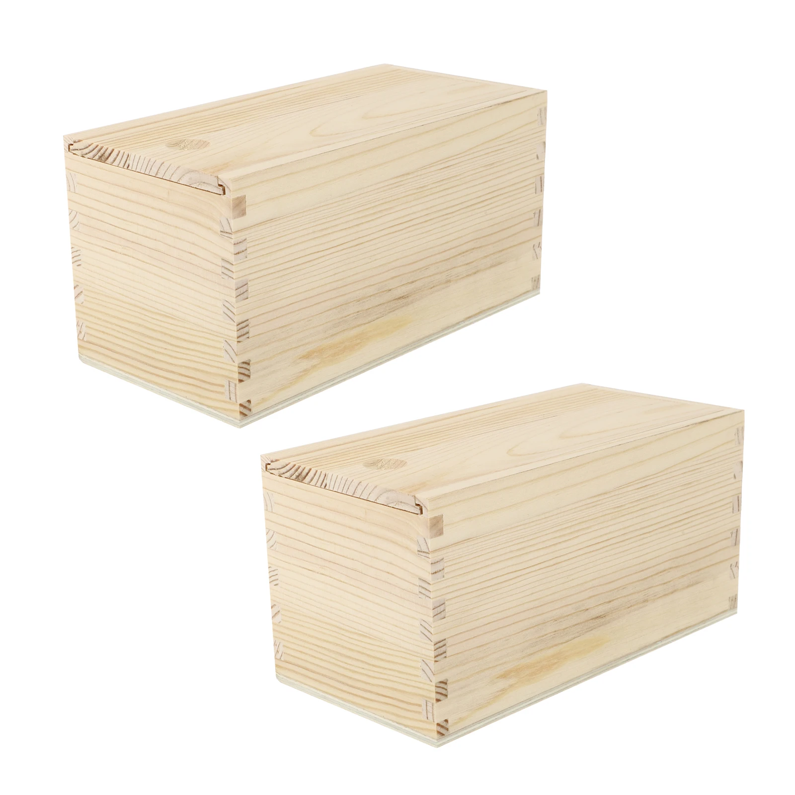 

2pcs Wooden Sliding Gift Boxes Storage Containers Home Decor Household Accessories Suitable Cosmetics Jewelries Candy