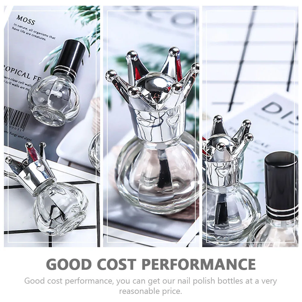 

6Pcs Glass Empty Nail Polish Bottles Nail Gel Containers Leak Proof Refillable Storage Bottles Durable Manicure Beauty Tools
