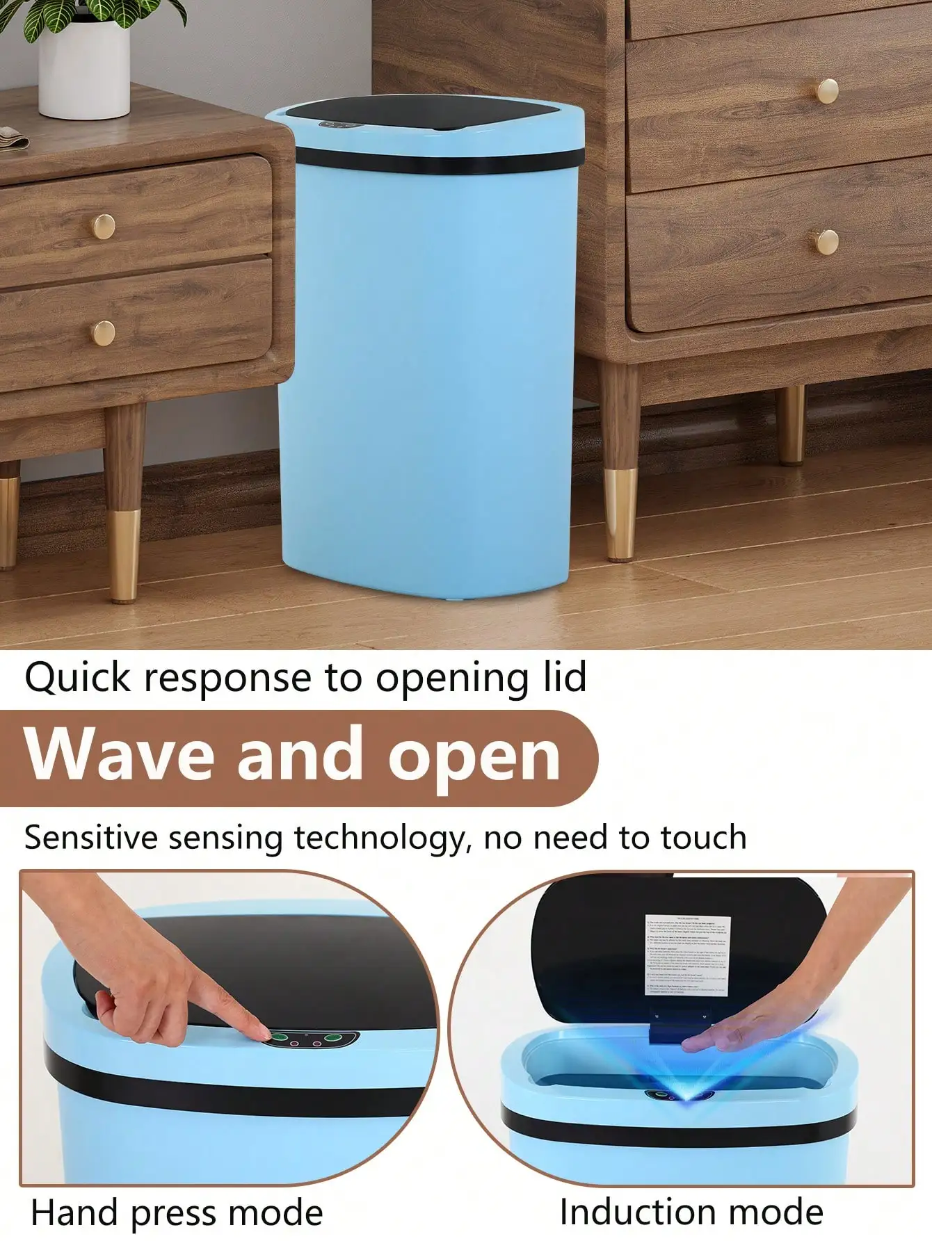 Tempat Sampah 13 Galon Tempat Sampah Dapur Tempat Sampah Otomatis Dengan Tutup Sensor Gerak Kapasitas Tinggi Tanpa Sentuhan Untuk Dapur Rumah