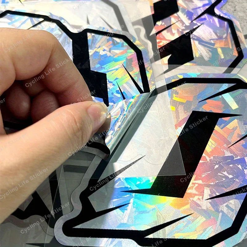 1pc número holográfico auto moto adesivo, decalque de design de dígitos esportivos para carro motocicleta, acessório de personalização exterior