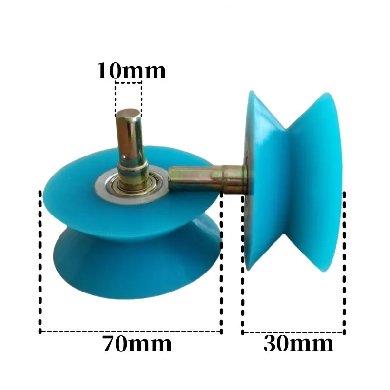1 Piece for v Groove Roller 70x30mm for Profile Wrapping Machinery - Silicone Rubber Guide Wheel with 10mm Shaft Diameter