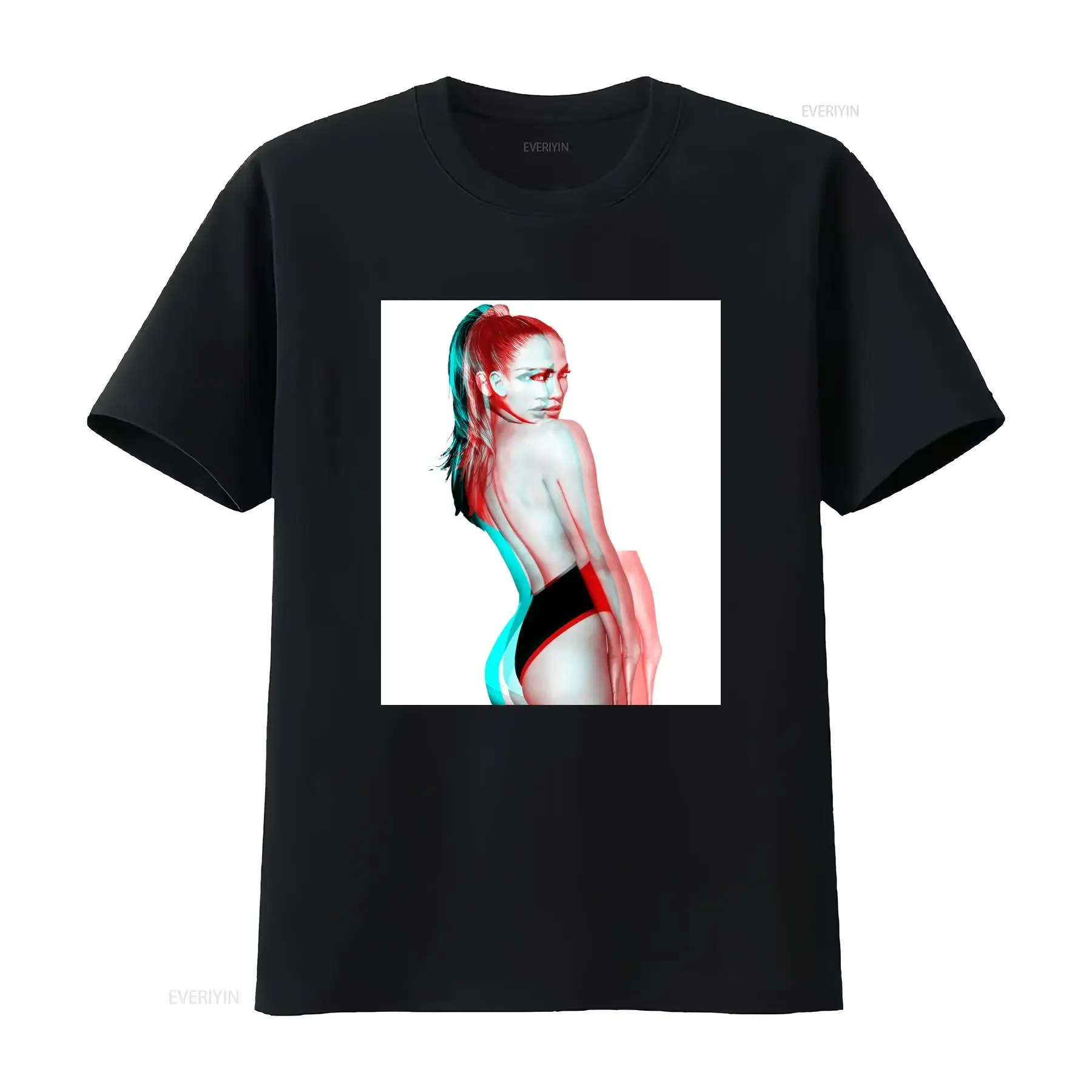 Nueva Camiseta Jennifer Lopez BS114 con Diseño de Estrella del Pop a la Moda para Mujer, Estilo Vintage Lavado Ligeramente Elástico