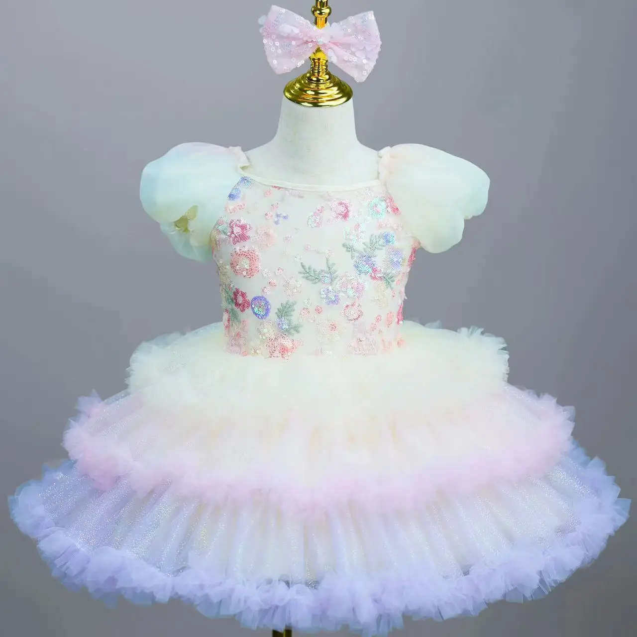 

Romantic Sequin Girls Ballet Dress Professional Modern Dance Performance Tutu Skirts Cute Kids Birthday Princess Dresses Ballet