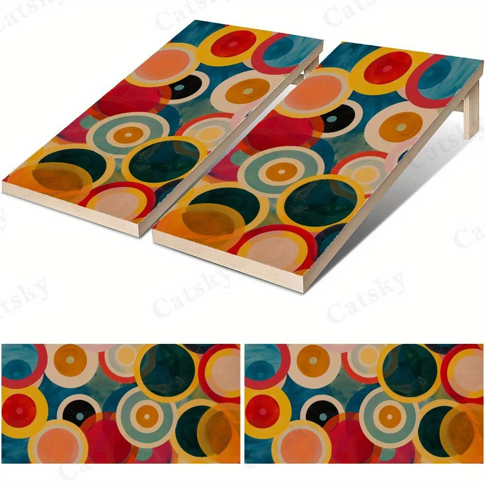 

Colorful Circular Pattern,2D Flat Vinyl Sandboard Decals - Budget-Friendly and High Value, Bubble-Free and Easy to Stick, Waterp