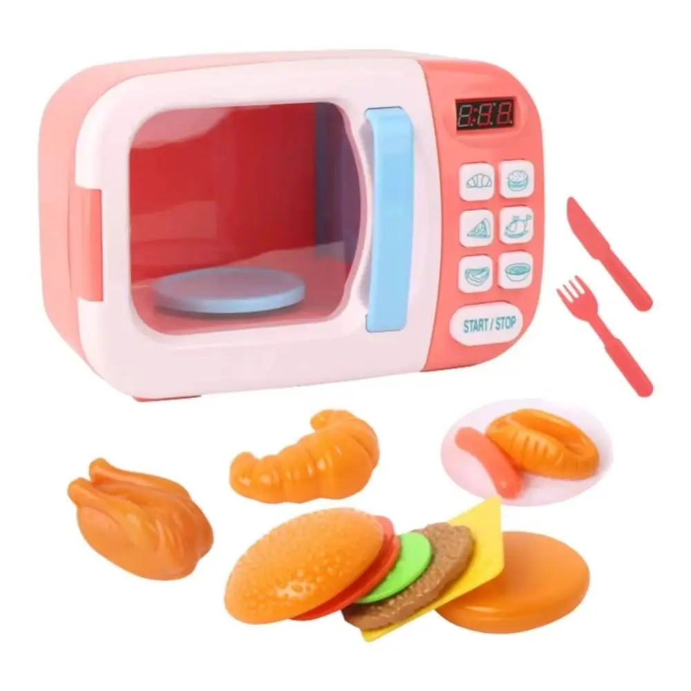Creative Household Appliances Colorful Montessori Simulation Microwave Reusable Interactive Oven Kitchen for Boys Girls
