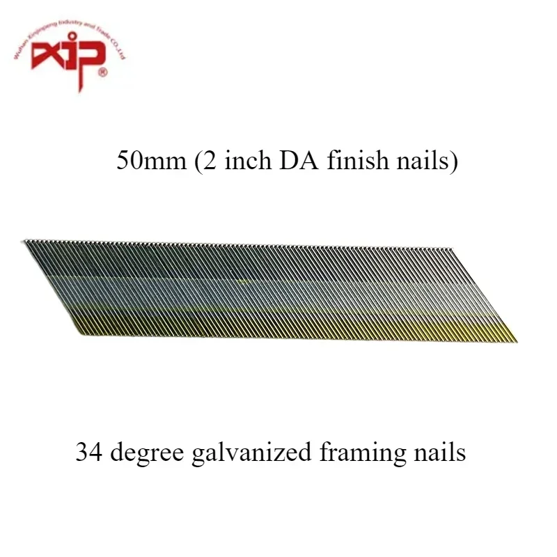 

50mm DA Finish Nails 15ga 30-34 Degree Galvanized DA Finish Brad Nails (100PCS*40ROWS) for Wood Roofing and Construction