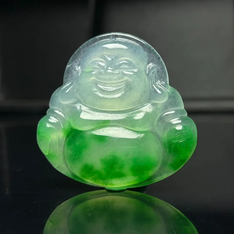 

Certified Natural AA high Ice Green Jade Jadeite Buddha amulet Pendant&Necklaces