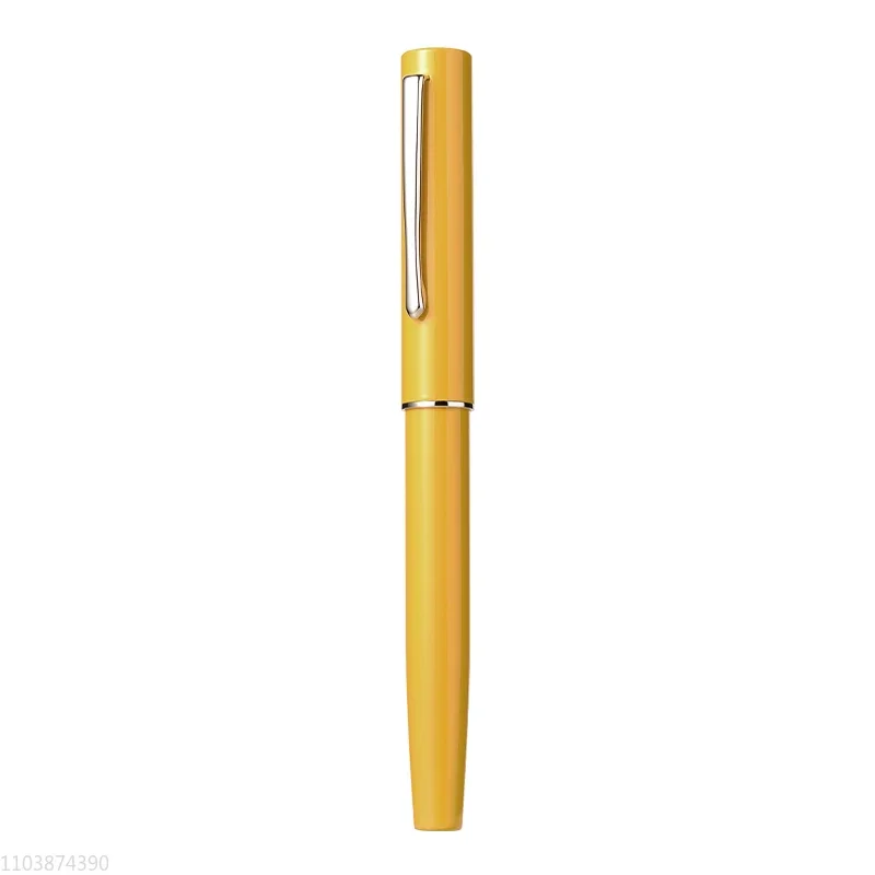 In Stock Hongdian Green Metal Fountain Pen Yellow Colors EF/F 0.38/0.5MM Nib Writing Ink Pen Financial School Office Supplies