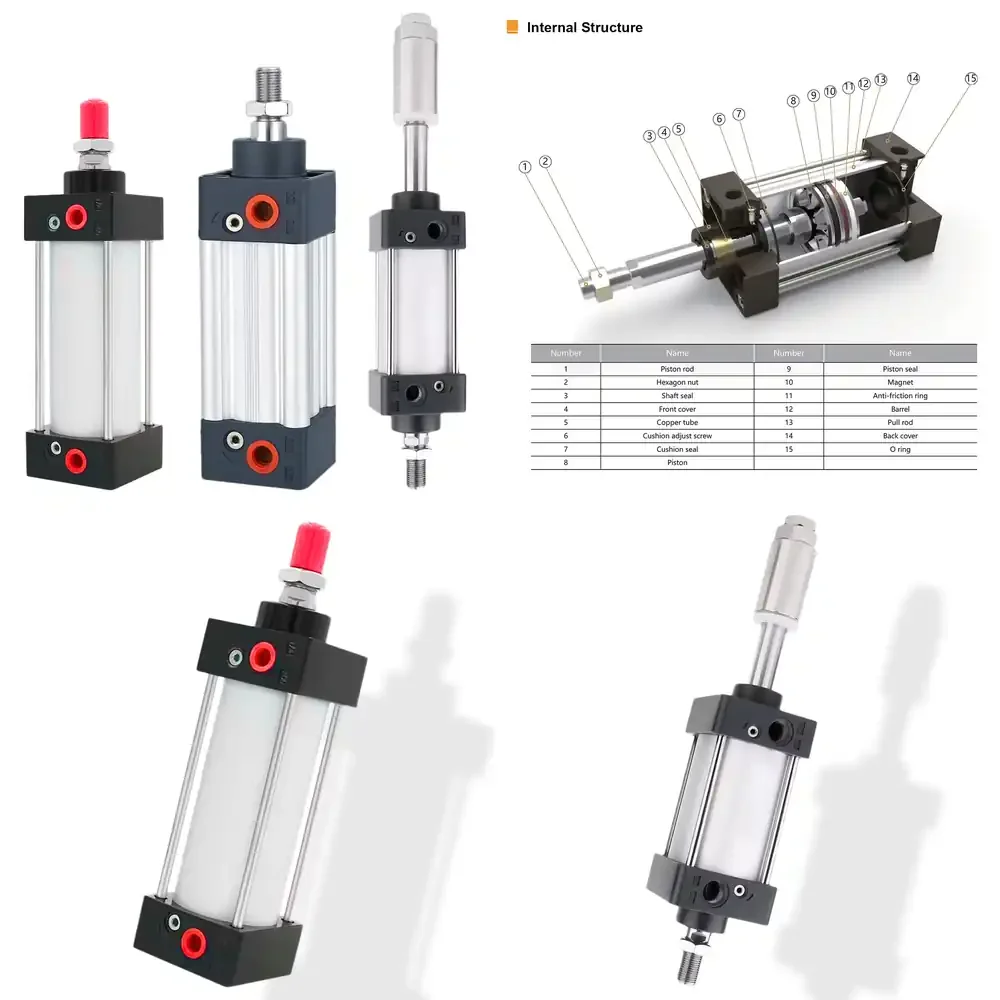 

SC SU Series Long Stroke Aluminum Alloy Double Acting Pneumatic air Cylinder