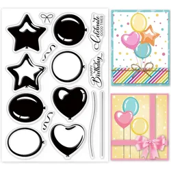 1Sheet Theme Clear Stamps Heart Layered Silicone Stamps Round Transparent Rubber Seal Stamps for Card Making DIY Scrapbooking