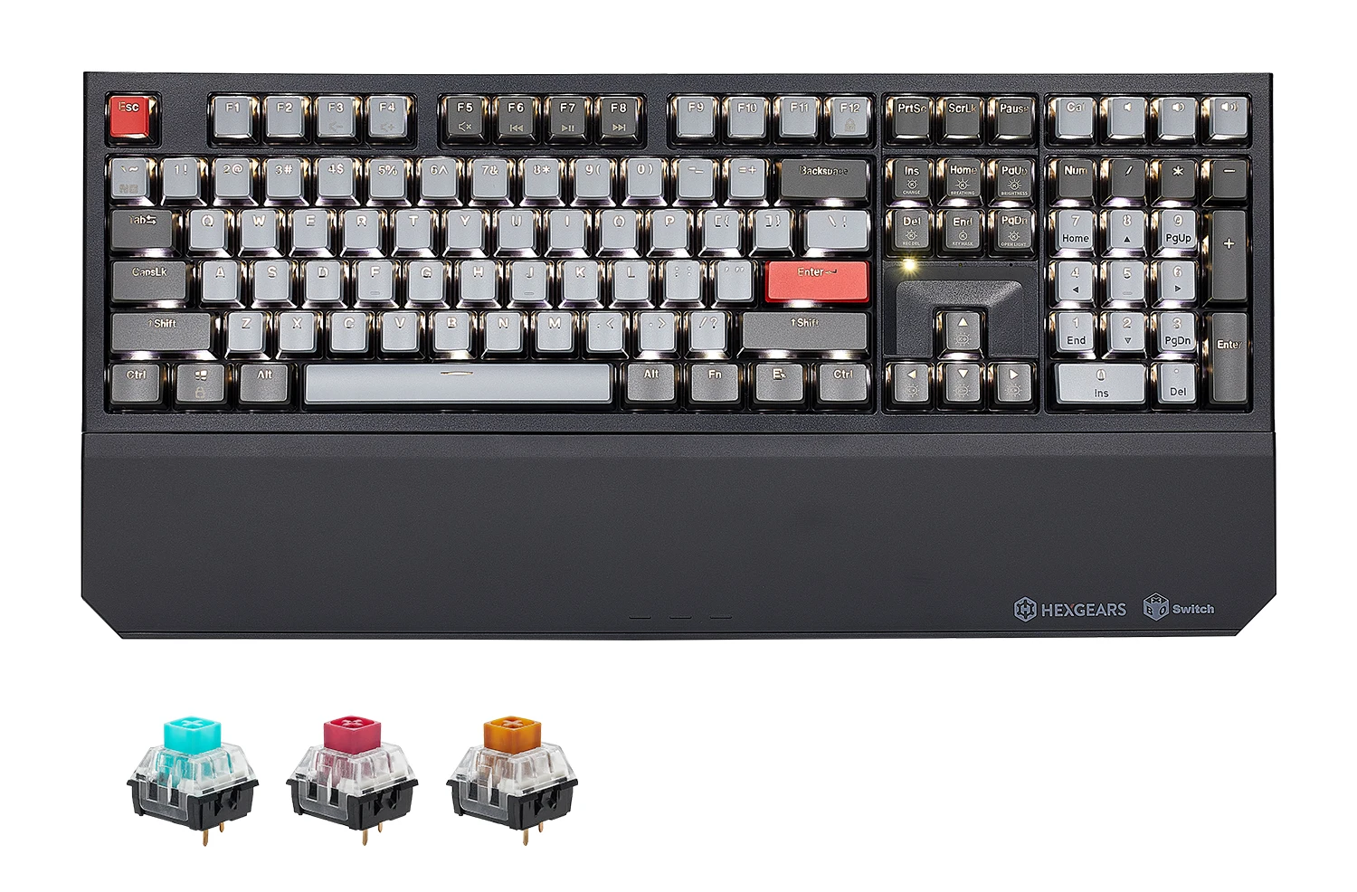 

Механическая клавиатура HEXGEARS X5 с подставкой для рук, 108 клавиш, PBT-накл