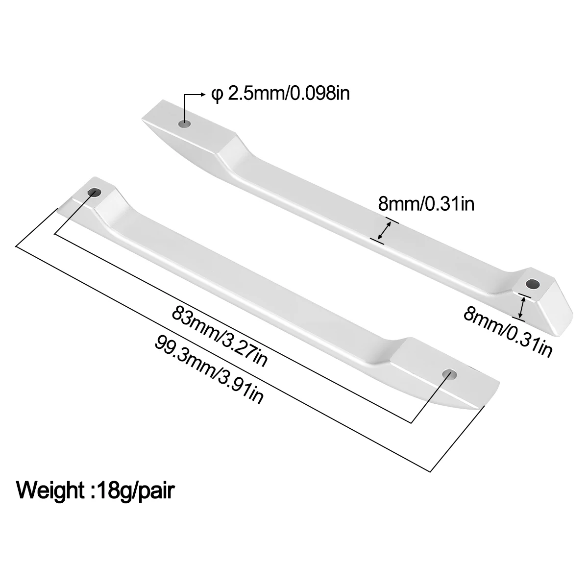 CNC Aluminum alloy Roof Rack Skid Rail for 1/10 RC Crawler Car Vanquish H10 Upgrade Parts view 2