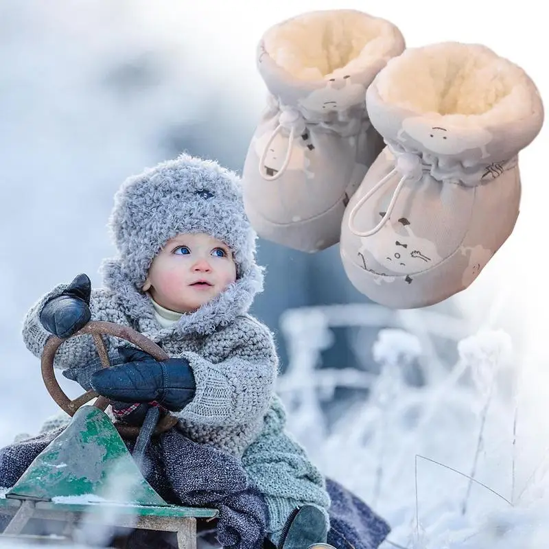 Baby Warm Winter Shoes Warm Baby Socks Shoes Cozy Soft Kids Boots Non-Slip Texture Shoes Warm Cotton Winter Booties For Winter