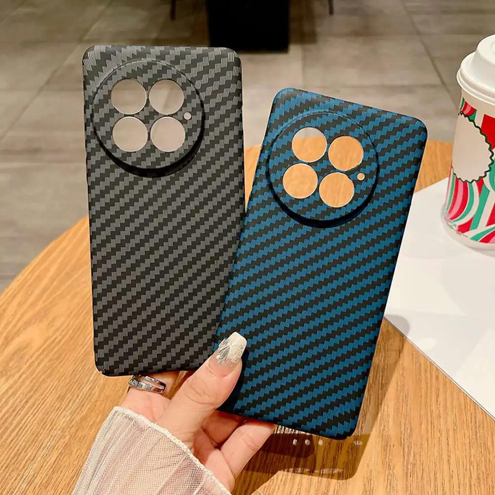 Carbon Fiber Grain Case for Oneplus 13 Case Ultra-thin Plastic Cover for Oneplus 12 13T 13R Ace 2 3 5 Pro 3V Case