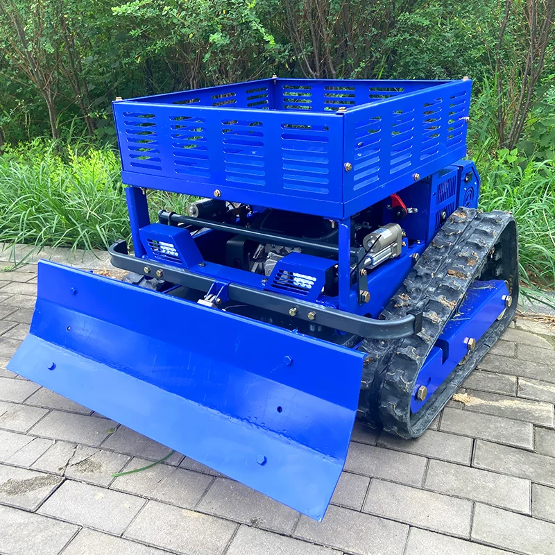 Cortacésped personalizado con pala para nieve y estante de almacenamiento: equipo de jardín con control remoto multifuncional