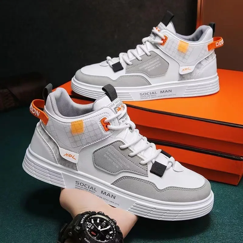 2024scarpe Casual da uomo in pelle traspirante Fashion Flats Youth Student Skateboard Sneakers Sport Walking scarpe da Tennis per uomo