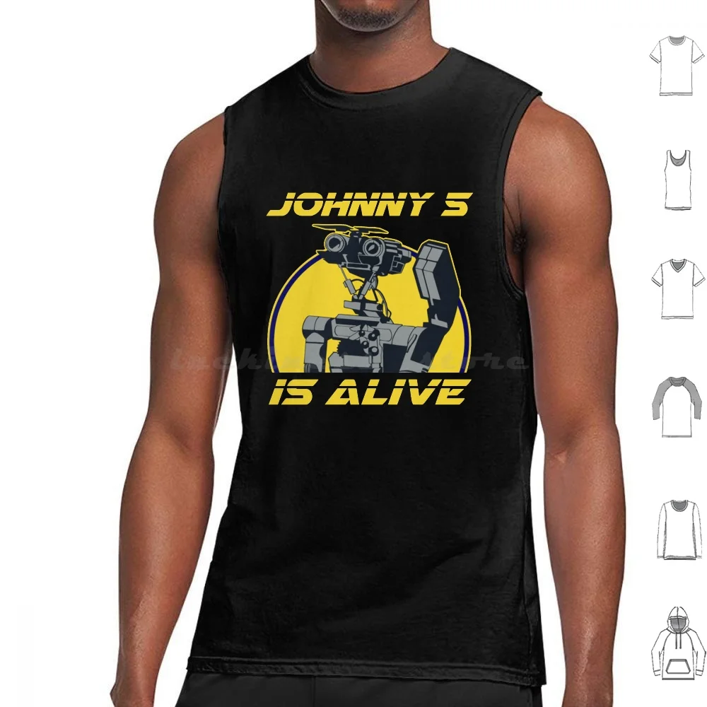 Johnny 5 Is Alive Tank Tops Vest Sleeveless Buby87 Sci Fi Funny Nerd Geek Movies Johnny 5 Short Circuit