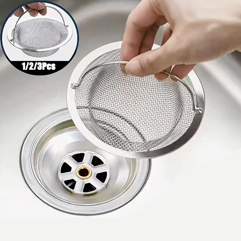 

Stainless Steel Kitchen Sink Strainer Thickened Anti Clog Drain Filter Leak Proof Mesh For Home Sink Basket Debris Catcher