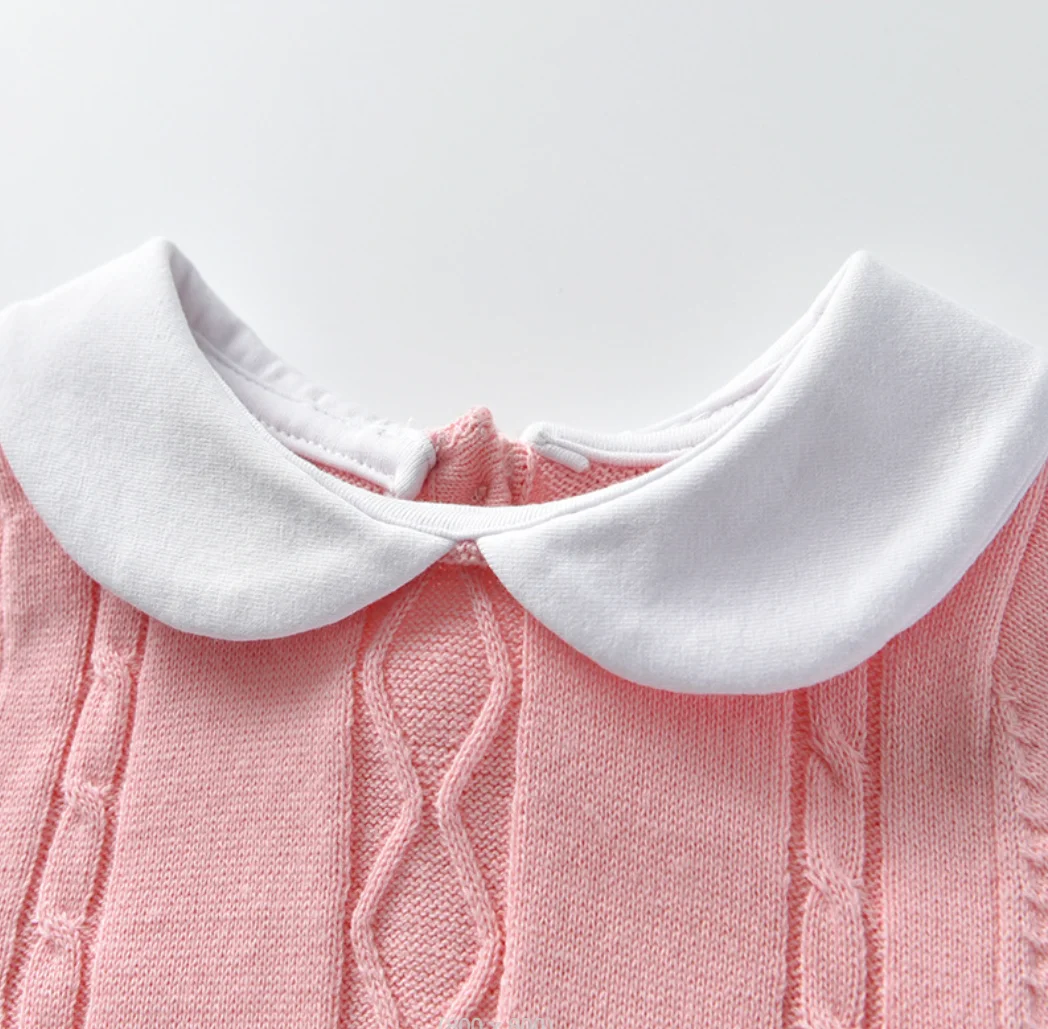 Vestiti del bambino lavorati a maglia neonato autunno neonata ragazzo pagliaccetto vestiti cotone primavera infantile tute per ragazza bambino