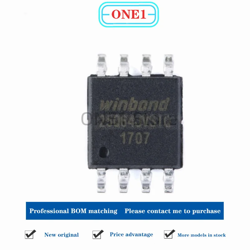 1PCS/lot New original W25Q64JVSSIQ SOIC-8 64Mbit SPI FLASH memory chip