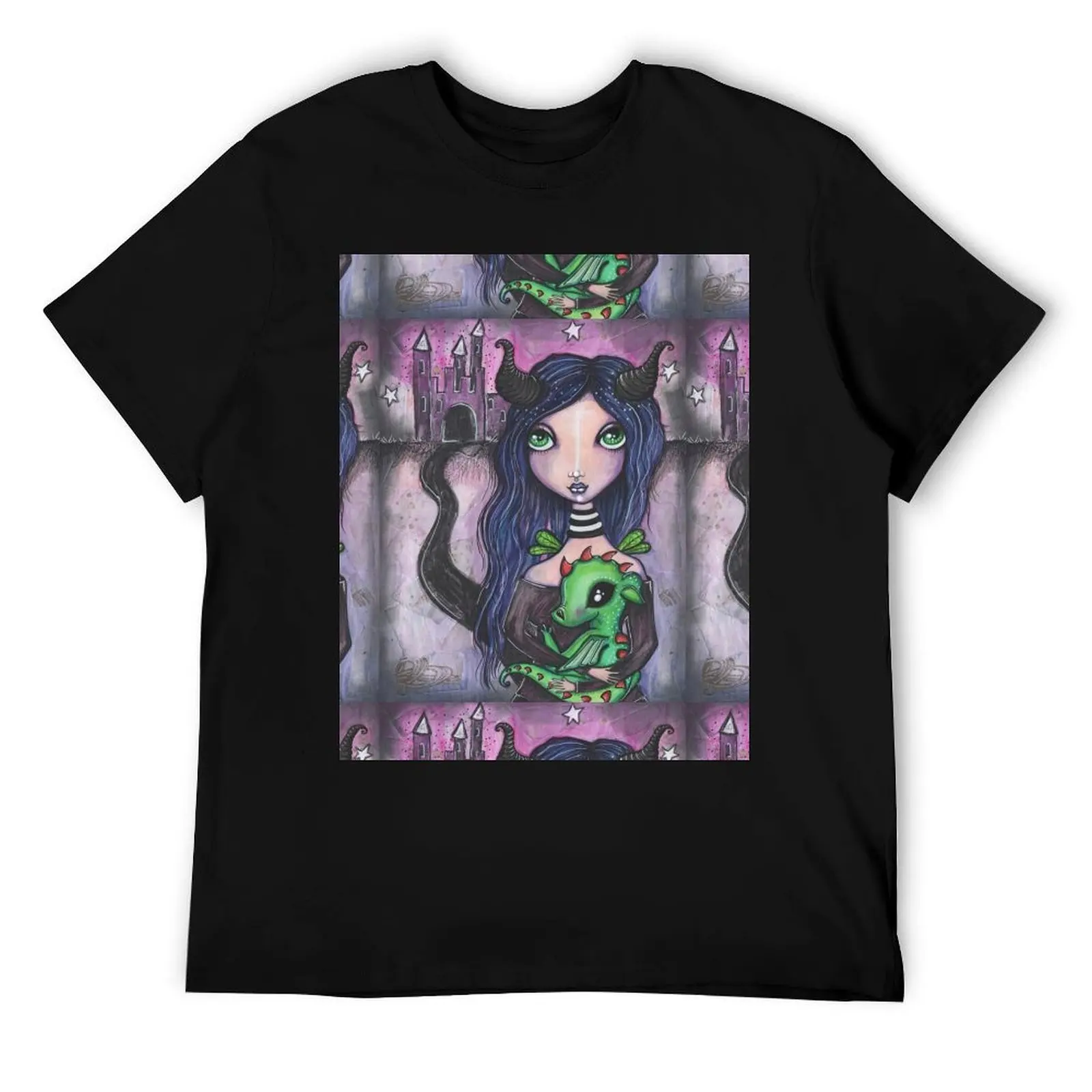 تي شيرت Ode to the Dark Faerie تي شيرت مصمم للرجال تي شيرت قطني تي شيرت للرجال من القطن الناعم #1